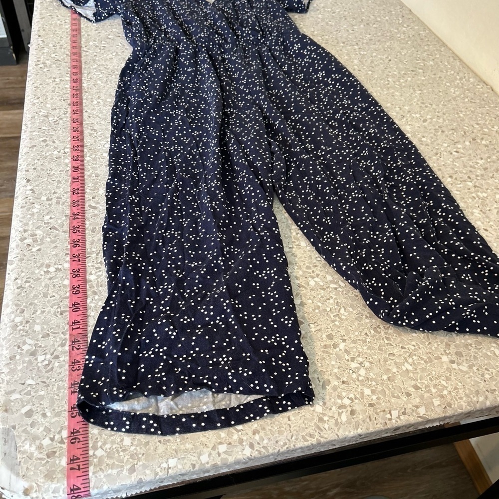 POPSUGAR medium Navy Blue Polka Dot Jumpsuit - Picture 7 of 12